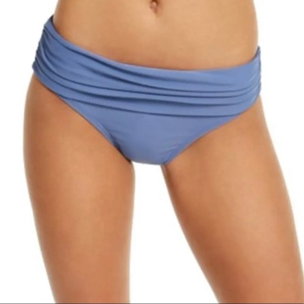 Tommy Hilfiger Women's Plus HARBOR BLUE Solid Foldover Bikini Swim Bottom